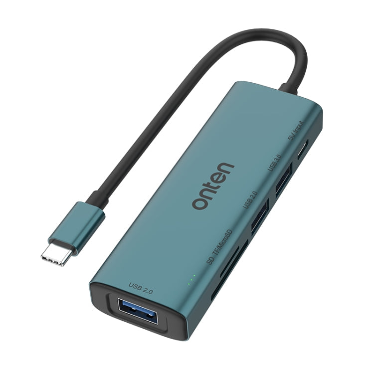 Lecteur de cartes SD/TF Onten UC120 6 en 1 USB-C avec HUB USB 3 ports et entrée 5 V