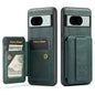 For Google Pixel 8a Fierre Shann Oil Wax Cow Leather Card Holder Back Phone Case(Green)