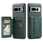 For Google Pixel 7 Pro Fierre Shann Oil Wax Cow Leather Card Holder Back Phone Case(Green)