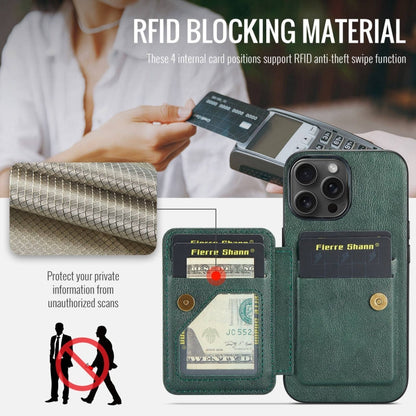 Pour iPhone 12 Pro Max, étui portefeuille arrière en cuir de vachette huilé Shann (vert)