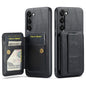 Pour Samsung Galaxy S23+ 5G Fierre Shann Étui de protection arrière en cuir de vachette ciré avec porte-cartes (noir)