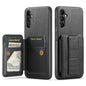 For Samsung Galaxy A13 5G Fierre Shann Oil Wax Cow Leather Card Holder Back Phone Case(Black)