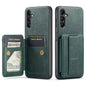 For Samsung Galaxy A13 5G Fierre Shann Oil Wax Cow Leather Card Holder Back Phone Case(Green)