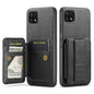 For Samsung Galaxy A22 5G Fierre Shann Oil Wax Cow Leather Card Holder Back Phone Case(Black)