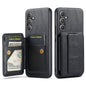 For Samsung Galaxy A24 5G Fierre Shann Oil Wax Cow Leather Card Holder Back Phone Case(Black)