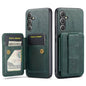 For Samsung Galaxy A24 5G Fierre Shann Oil Wax Cow Leather Card Holder Back Phone Case(Green)