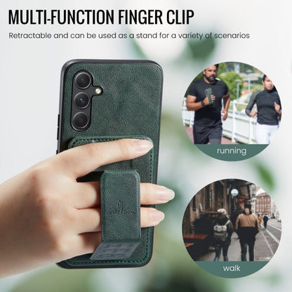 For Samsung Galaxy A25 5G Fierre Shann Oil Wax Cow Leather Card Holder Back Phone Case(Green)