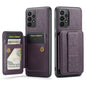 For Samsung Galaxy A33 5G Fierre Shann Oil Wax Cow Leather Card Holder Back Phone Case(Purple)
