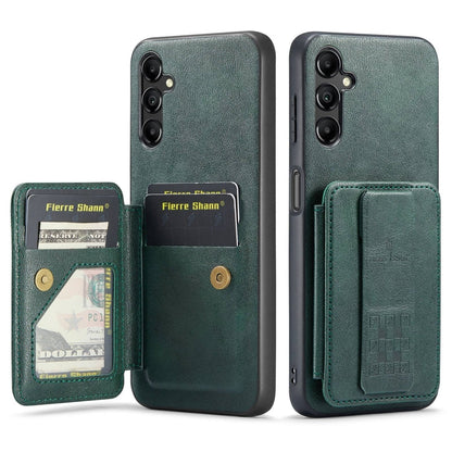 Pour Samsung Galaxy A35 5G, étui portefeuille Fierre Shann en cuir de vachette huilé (vert)