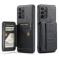 For Samsung Galaxy A72 5G/4G Fierre Shann Oil Wax Cow Leather Card Holder Back Phone Case(Black)