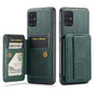 For Samsung Galaxy A71 4G Fierre Shann Oil Wax Cow Leather Card Holder Back Phone Case(Green)
