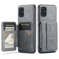 For Samsung Galaxy A71 4G Fierre Shann Oil Wax Cow Leather Card Holder Back Phone Case(Grey)