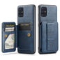 Pour Samsung Galaxy A71 4G Étui de téléphone arrière en cuir de vachette ciré Fierre Shann avec porte-cartes (Bleu)