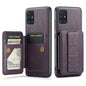 For Samsung Galaxy A71 4G Fierre Shann Oil Wax Cow Leather Card Holder Back Phone Case(Purple)