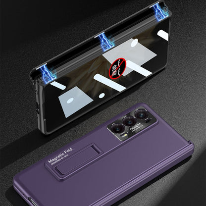 Pour Honor Magic V2 GKK Coque de téléphone tout compris avec charnière pliante magnétique intégrée et protection de la vie privée (violet)
