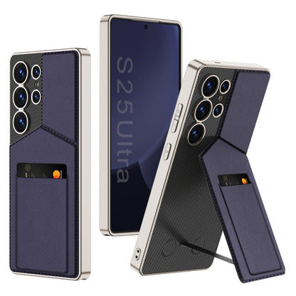 For Samsung Galaxy S25 Ultra 5G GKK Rotor Bracket Recessed Card Bag Full Coverage Phone Case(Purple)