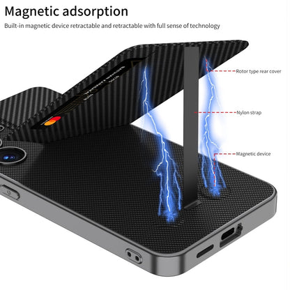 For Samsung Galaxy S25 5G GKK Rotor Bracket Recessed Card Bag Full Coverage Phone Case(Black)