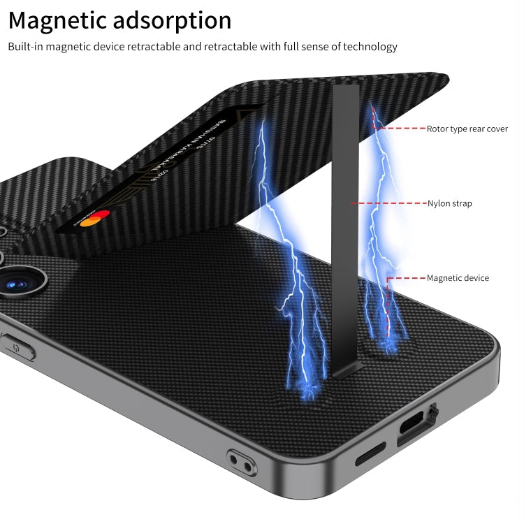 For Samsung Galaxy S25 5G GKK Rotor Bracket Recessed Card Bag Full Coverage Phone Case(Grey)
