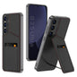 For Samsung Galaxy S25 5G GKK Rotor Bracket Recessed Card Bag Full Coverage Phone Case(Carbon Fibre Texture)