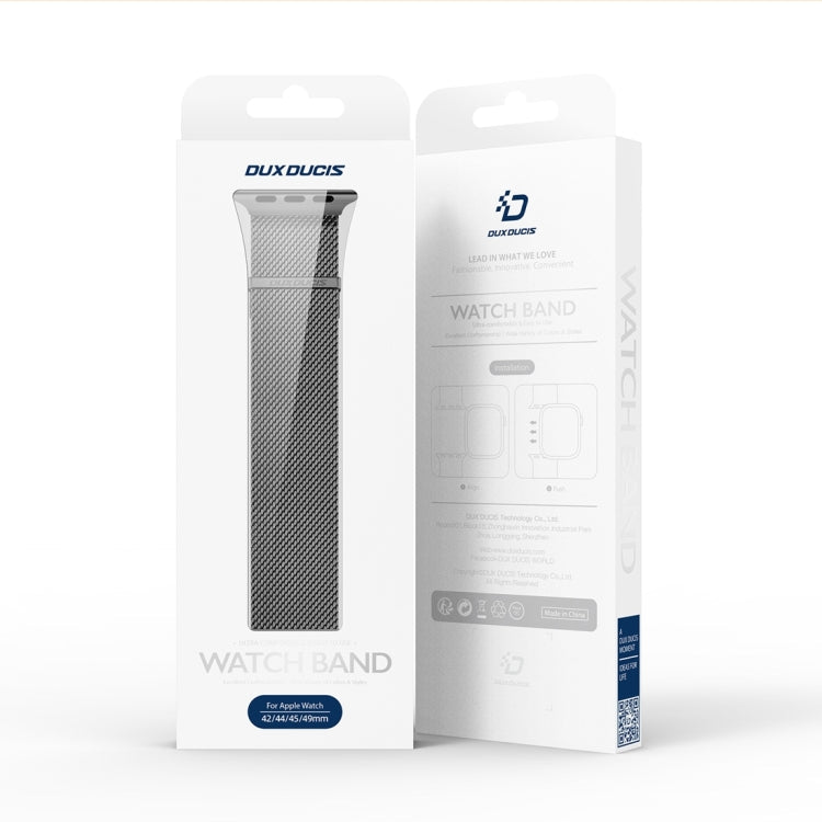 For Apple Watch Series 8 45mm DUX DUCIS Milanese Pro Series Stainless Steel Watch Band(Black)