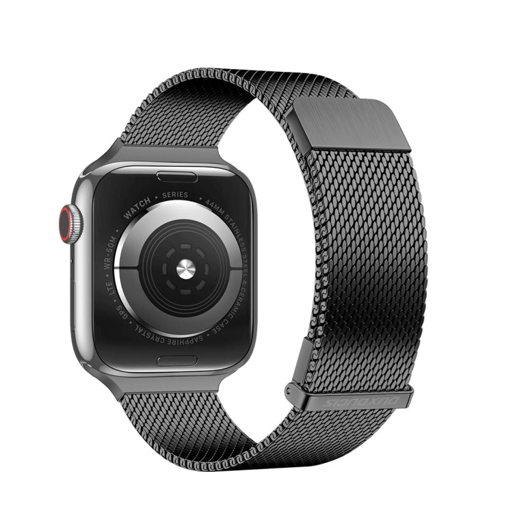 For Apple Watch Series 7 41mm DUX DUCIS Milanese Pro Series Stainless Steel Watch Band(Black)