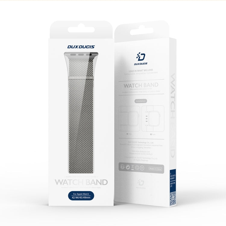 For Apple Watch Series 7 45mm DUX DUCIS Milanese Pro Series Stainless Steel Watch Band(Graphite)