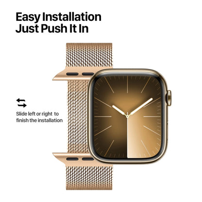 For Apple Watch SE 44mm DUX DUCIS Milanese Pro Series Stainless Steel Watch Band(Gold)