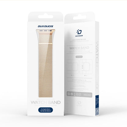 For Apple Watch Series 3 38mm DUX DUCIS Milanese Pro Series Stainless Steel Watch Band(Gold)