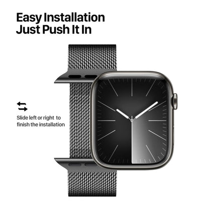 For Apple Watch 42mm DUX DUCIS Milanese Pro Series Stainless Steel Watch Band(Black)