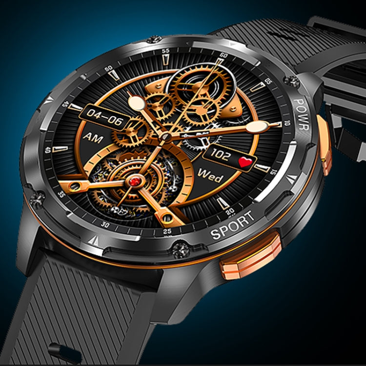 LEMFO AK59 1.43 inch AMLOED Round Screen Silicone Strap Smart Watch(Black)