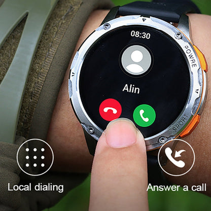 LEMFO AK59 1.43 inch AMLOED Round Screen Silicone Strap Smart Watch(Black)