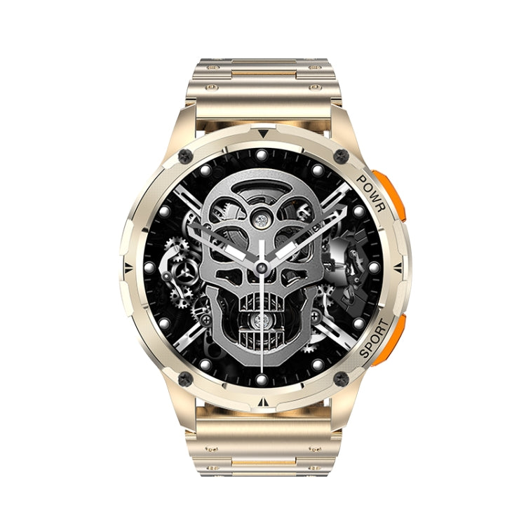 AK59 1.43 inch AMLOED Round Screen Steel Strap Smart Watch(Gold)