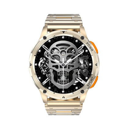 AK59 1.43 inch AMLOED Round Screen Steel Strap Smart Watch(Gold)