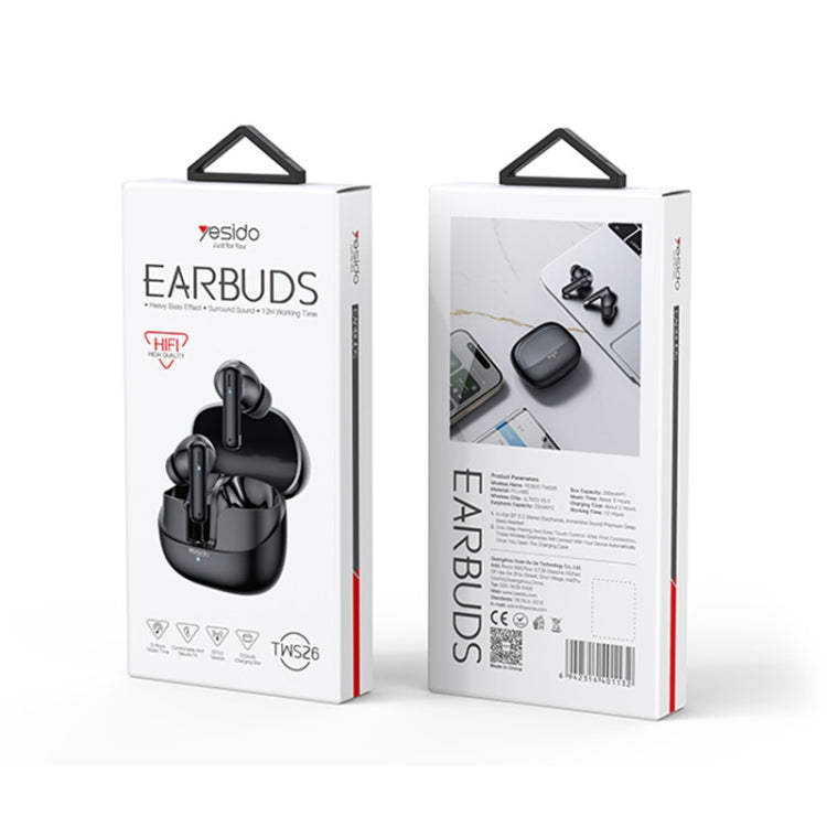 Yesido TWS26 TWS Wireless Bluetooth Earphone(Black)
