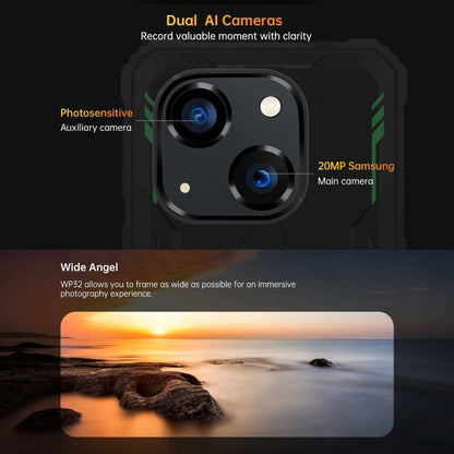 [HK Warehouse] Oukitel WP32, 4GB+128GB, IP68/IP69K, 5.93 inch Android 13 Unisoc Tiger T606 Octa-core, NFC, OTG, Network: 4G(Green)