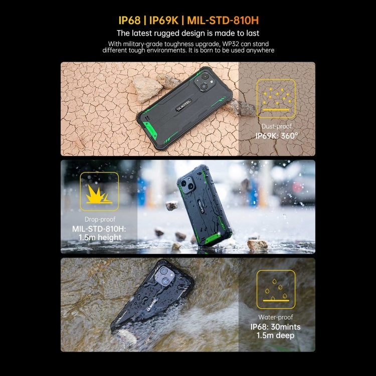 [HK Warehouse] Oukitel WP32, 4GB+128GB, IP68/IP69K, 5.93 inch Android 13 Unisoc Tiger T606 Octa-core, NFC, OTG, Network: 4G(Green)