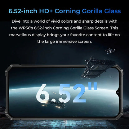 [HK Warehouse] Oukitel WP36, 8GB+128GB, IP68/IP69K, Fingerprint Identification, 10600mAh, 6.52 inch MediaTek MT8788 Octa Core, NFC, OTG, Network: 4G(Black)