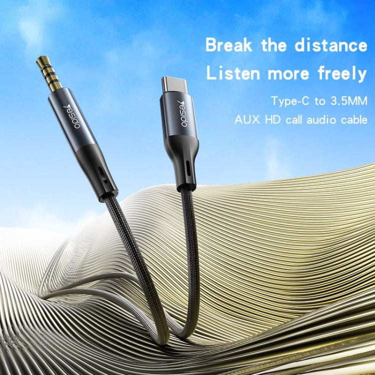 Yesido YAU42 USB-C/Type-C to 3.5mm AUX Audio Adapter Cable, Length: 1m(Black)