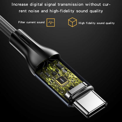 Yesido YAU42 USB-C/Type-C to 3.5mm AUX Audio Adapter Cable, Length: 1m(Black)