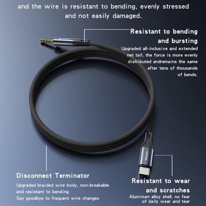 Yesido YAU42 USB-C/Type-C to 3.5mm AUX Audio Adapter Cable, Length: 1m(Black)