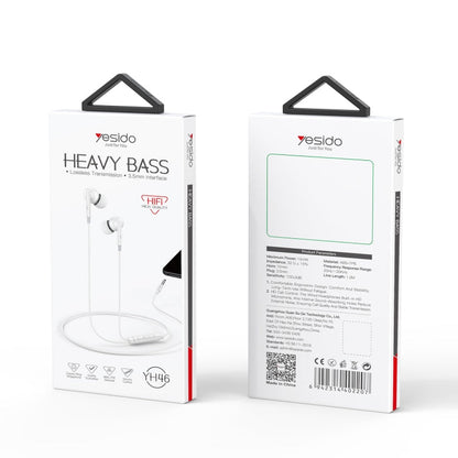 Écouteurs filaires Yesido YH46 avec puce numérique et microphone (blanc)