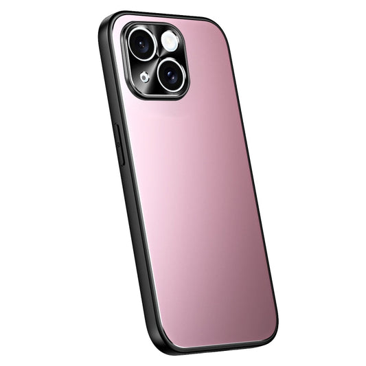 Pour iPhone 14 Plus R-JUST RJ-61 Coque de téléphone en TPU dépoli galvanisé + PC (Rose)