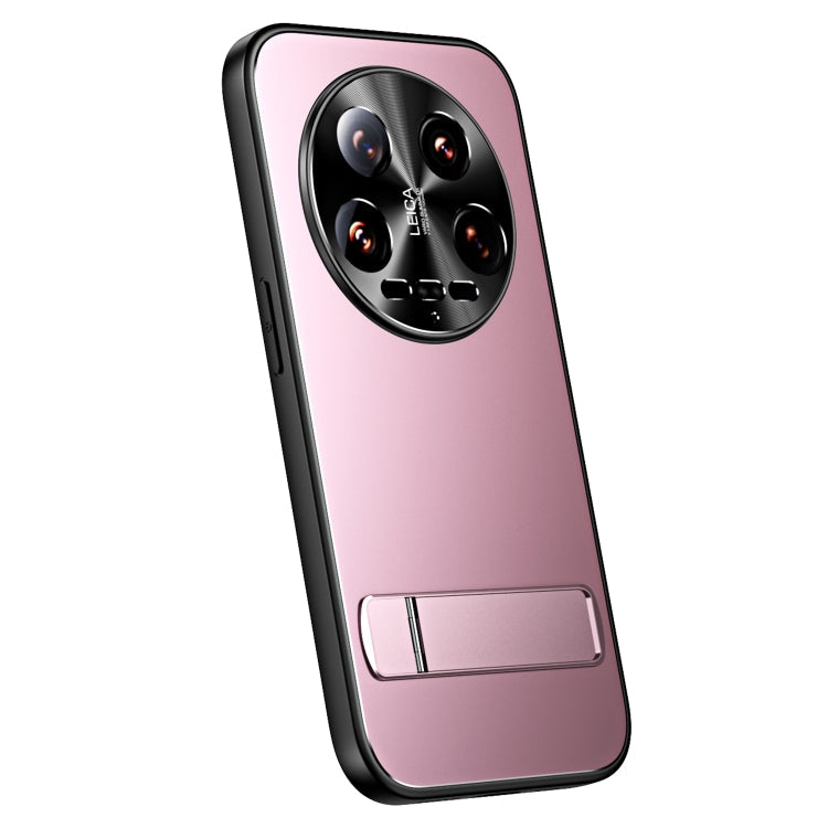 Pour Xiaomi 14 Ultra Coque de téléphone R-JUST RJ-61 en TPU givré galvanisé + PC avec support (Rose)