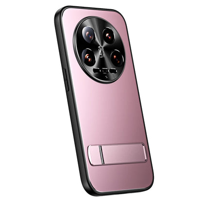 Pour Xiaomi 14 Ultra Coque de téléphone R-JUST RJ-61 en TPU givré galvanisé + PC avec support (Rose)
