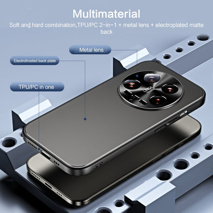 For Xiaomi 14 Ultra R-JUST RJ-61 Electroplating Frosted TPU + PC Phone Case with Holder(Silver)