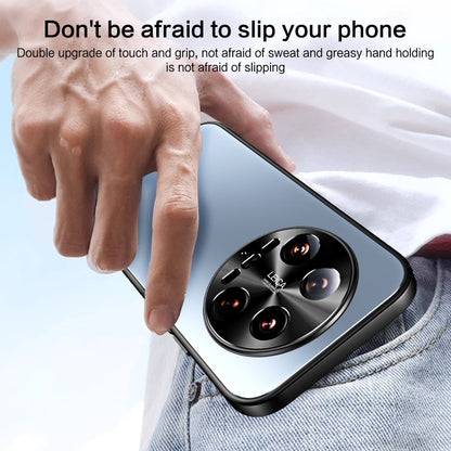 For Xiaomi 14 Ultra R-JUST RJ-61 Electroplating Frosted TPU + PC Phone Case with Holder(Silver)