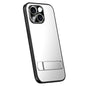 Pour iPhone 15 Coque de téléphone R-JUST RJ-61 en TPU givré galvanisé + PC avec support (Argent)