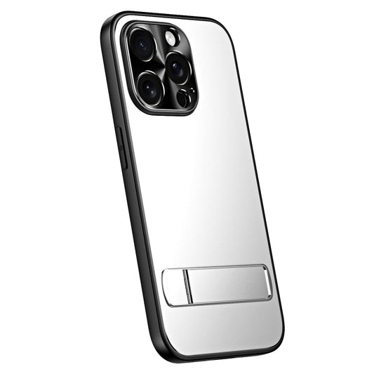 Pour iPhone 12 Pro Max Étui de téléphone R-JUST RJ-61 en TPU givré galvanisé + PC avec support (argent)