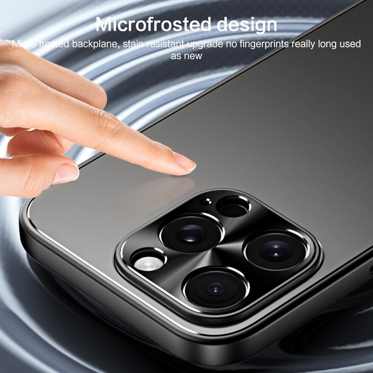 For iPhone 14 Plus R-JUST RJ-61 Electroplating Frosted TPU + PC Phone Case with Holder(Grey)