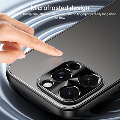 For iPhone 14 Plus R-JUST RJ-61 Electroplating Frosted TPU + PC Phone Case with Holder(Blue)